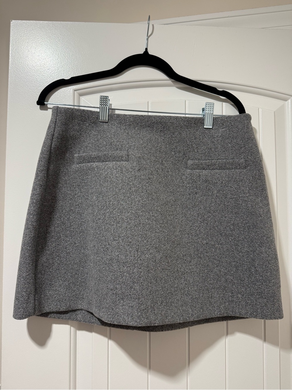 Classic Gray Wool-Blend Mini Skirt - Women's